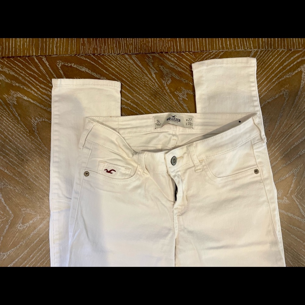 Hollister white skinny jeans